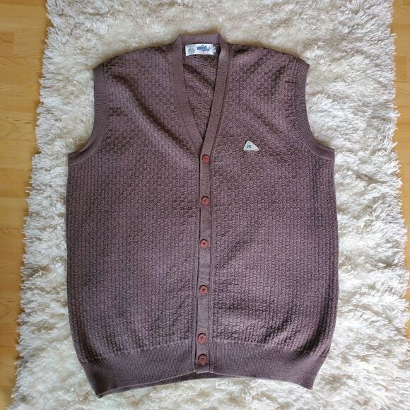 Vintage Monte Carlo Men's Grandpa Vest Pure New Wool Size 42 Large - Picture 1 of 6